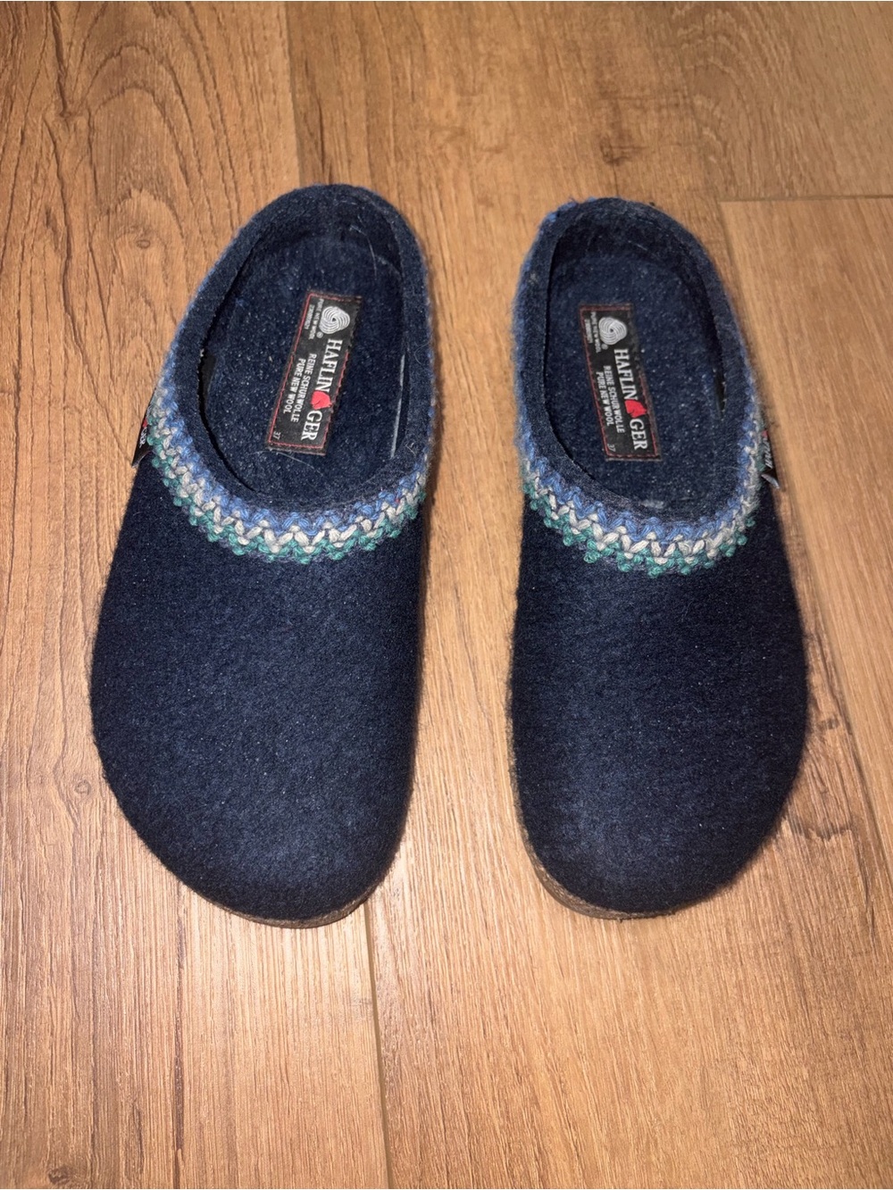 Navy Haflinger Clogs
